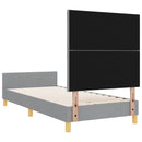 Sengestel med hovedgærde Lysegrå 90 x 200 cm Stof