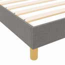 Sengestel med hovedgærde Gråbrun 90 x 200 cm Stof