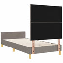 Sengestel med hovedgærde Gråbrun 90 x 200 cm Stof