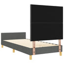 Sengestel med hovedgærde Mørkegrå 100 x 200 cm Stof