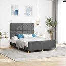 Sengestel med hovedgærde Mørkegrå 140 x 190 cm Stof