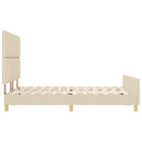 Sengestel med hovedgærde Creme 140 x 190 cm Stof