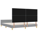 Sengestel med hovedgærde Lysegrå 180 x 200 cm Stof