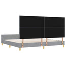 Sengestel med hovedgærde Lysegrå 200 x 200 cm Stof