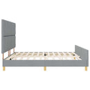 Sengestel med hovedgærde Lysegrå 200 x 200 cm Stof