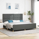 Sengestel med hovedgærde Mørkegrå 200 x 200 cm Stof