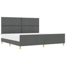 Sengestel med hovedgærde Mørkegrå 200 x 200 cm Stof