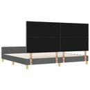 Sengestel med hovedgærde Mørkegrå 200 x 200 cm Stof