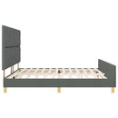Sengestel med hovedgærde Mørkegrå 200 x 200 cm Stof