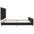 Sengestel med hovedgærde Sort 200 x 200 cm Stof