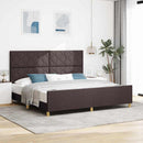 Sengestel med hovedgærde Mørkebrun 200 x 200 cm Stof
