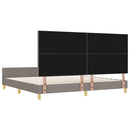 Sengestel med hovedgærde Gråbrun 200 x 200 cm Stof