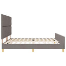 Sengestel med hovedgærde Gråbrun 200 x 200 cm Stof