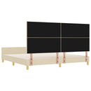 Sengestel med hovedgærde Creme 200 x 200 cm Stof