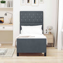 Box spring seng med hovedgærde Mørkegrå 80 x 200 cm Fløjl