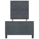 Box spring seng med hovedgærde Mørkegrå 80 x 200 cm Fløjl