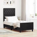 Box spring seng med hovedgærde Sort 80 x 200 cm Fløjl