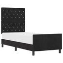 Box spring seng med hovedgærde Sort 80 x 200 cm Fløjl
