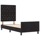 Box spring seng med hovedgærde Sort 80 x 200 cm Fløjl