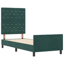 Box spring seng med hovedgærde Mørkegrøn 80 x 200 cm Fløjl