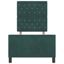 Box spring seng med hovedgærde Mørkegrøn 80 x 200 cm Fløjl