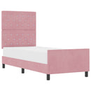 Box spring seng med hovedgærde Lyserød 80 x 200 cm Fløjl
