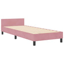 Box spring seng med hovedgærde Lyserød 80 x 200 cm Fløjl