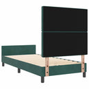 Box spring seng med hovedgærde Mørkegrøn 90 x 190 cm Fløjl