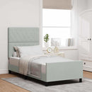 Box spring seng med hovedgærde Lysegrå 90 x 200 cm Fløjl