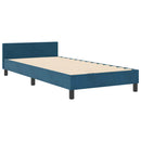 Box spring seng med hovedgærde Mørk blå 90 x 200 cm Fløjl