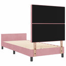 Box spring seng med hovedgærde Lyserød 90 x 200 cm Fløjl