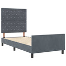 Box spring seng med hovedgærde Mørkegrå 100 x 200 cm Fløjl