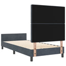 Box spring seng med hovedgærde Mørkegrå 100 x 200 cm Fløjl