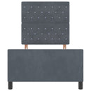 Box spring seng med hovedgærde Mørkegrå 100 x 200 cm Fløjl