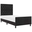 Box spring seng med hovedgærde Sort 100 x 200 cm Fløjl