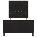 Box spring seng med hovedgærde Sort 100 x 200 cm Fløjl