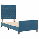 Box spring seng med hovedgærde Mørk blå 100 x 200 cm Fløjl