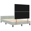 Box spring seng med hovedgærde Lysegrå 120 x 200 cm Fløjl