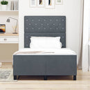 Box spring seng med hovedgærde Mørkegrå 120 x 200 cm Fløjl