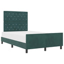 Box spring seng med hovedgærde Mørkegrøn 120 x 200 cm Fløjl