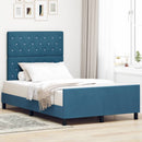Box spring seng med hovedgærde Mørk blå 120 x 200 cm Fløjl