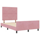 Box spring seng med hovedgærde Lyserød 120 x 200 cm Fløjl