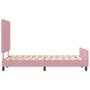Box spring seng med hovedgærde Lyserød 120 x 200 cm Fløjl