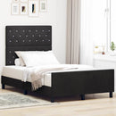 Box spring seng med hovedgærde Sort 120 x 200 cm Fløjl