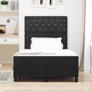 Box spring seng med hovedgærde Sort 120 x 200 cm Fløjl