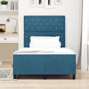Box spring seng med hovedgærde Mørk blå 120 x 200 cm Fløjl