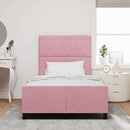 Box spring seng med hovedgærde Lyserød 120 x 200 cm Fløjl