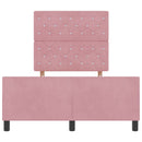 Box spring seng med hovedgærde Lyserød 120 x 200 cm Fløjl