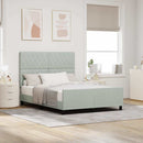 Box spring seng med hovedgærde Lysegrå 140 x 190 cm Fløjl