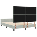 Box spring seng med hovedgærde Lysegrå 140 x 190 cm Fløjl